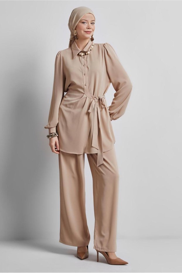Tie-Up Detail Pants Suit 45370