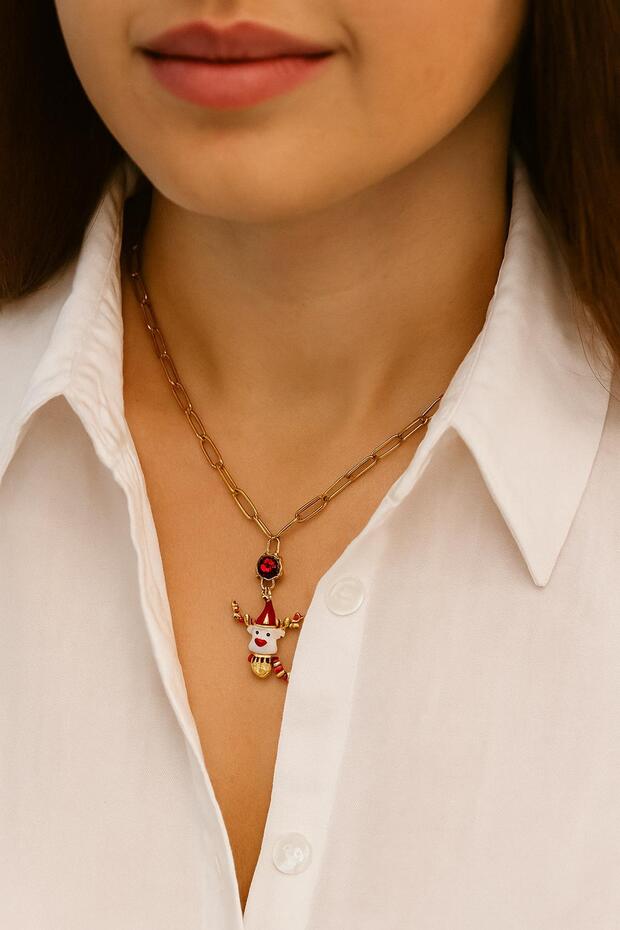 New Year's Sweet Deer Charm Tip Special Series Stainless Steel Gift Women's Necklace
