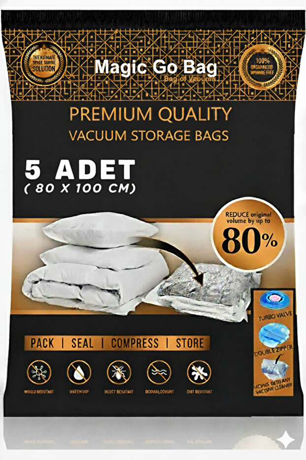5 Pieces (80X100)Cm Select & Take Vacuum Bag-Vacuum Poset-Quilt Bag Set