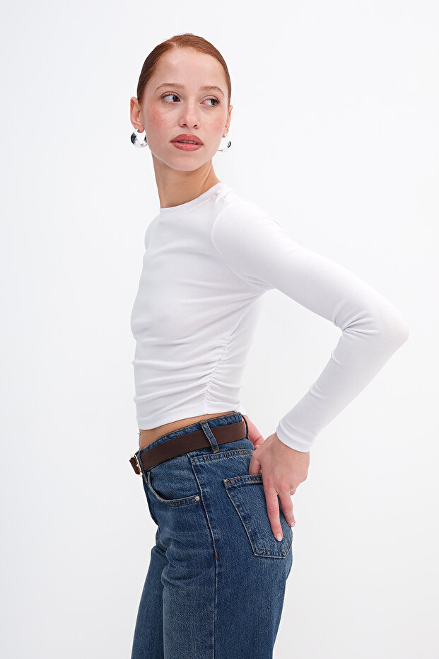 Yanları Büzgülü Basic Bluz B4164-U13 - 2