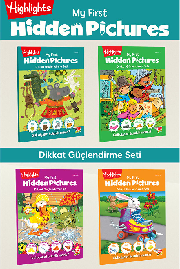 Dikkat Atölyesi Yayınları Highlights My First Hidden Pictures Benim Ilk Gizli Resimlerim 4'lü Set
