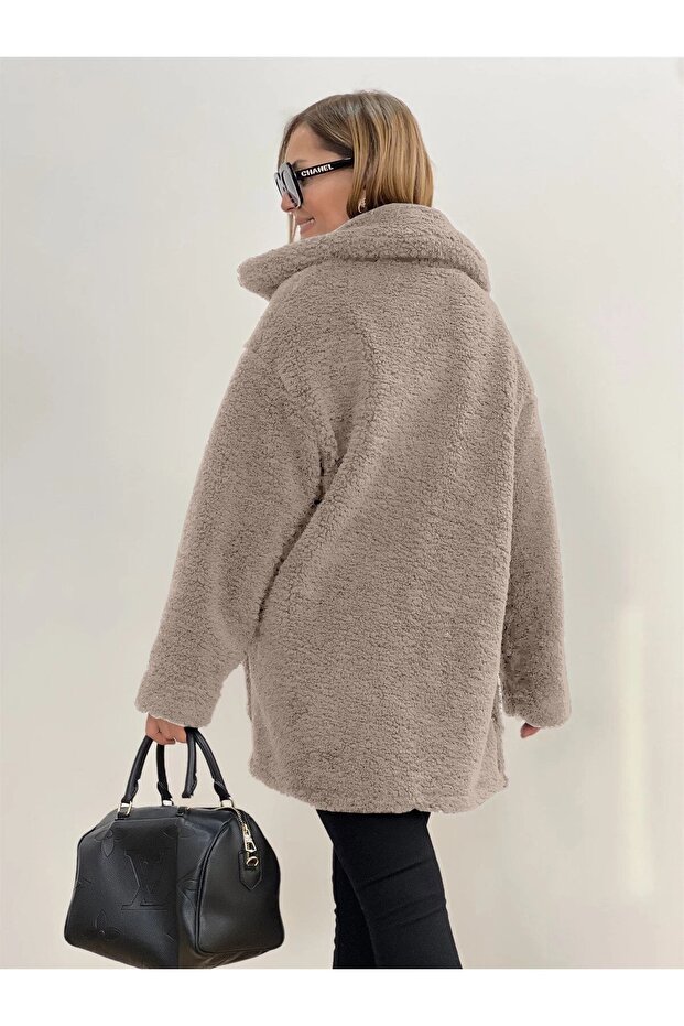 Peluş Rahat Kışlık Ceket - 3