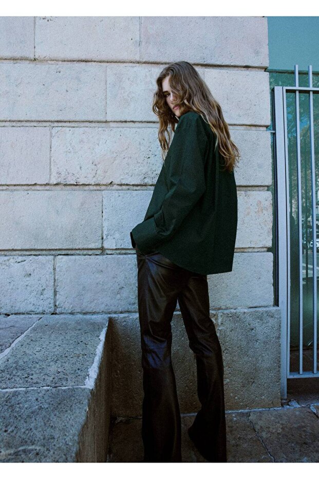 Geniş kesimli cepli gömlek - 6