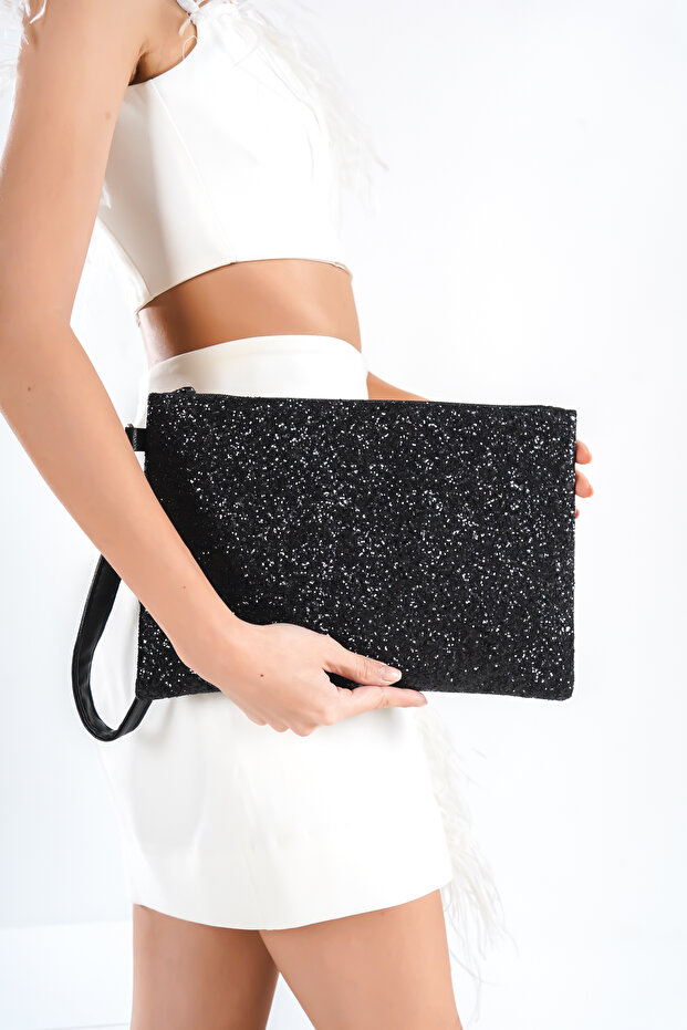 Pullu Paris 222 Kadın Clutch Çanta - 1