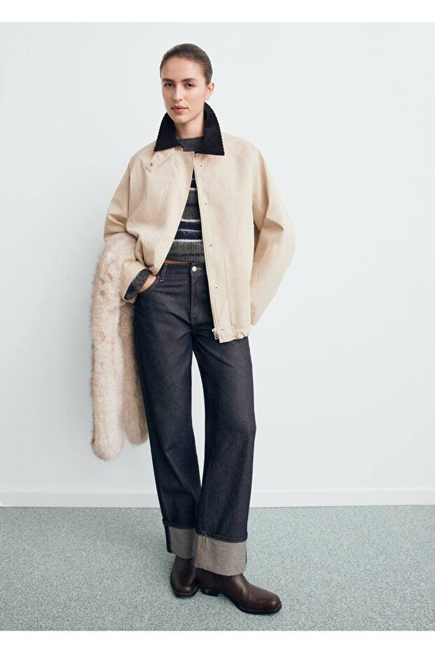 Kadife yaka pamuklu ceket - 2