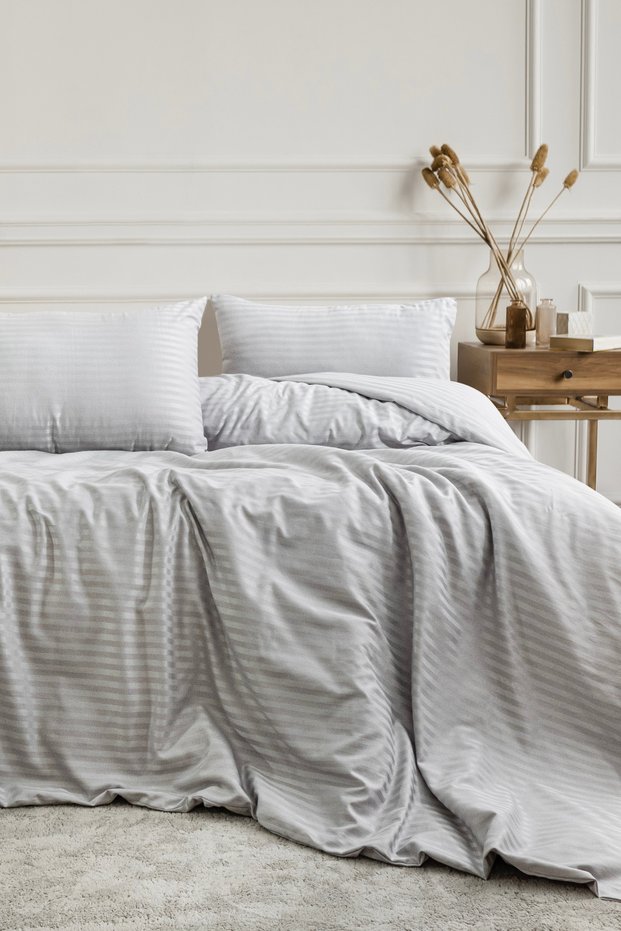 Bestina Gold Cotton Satin Double Duvet Cover Set