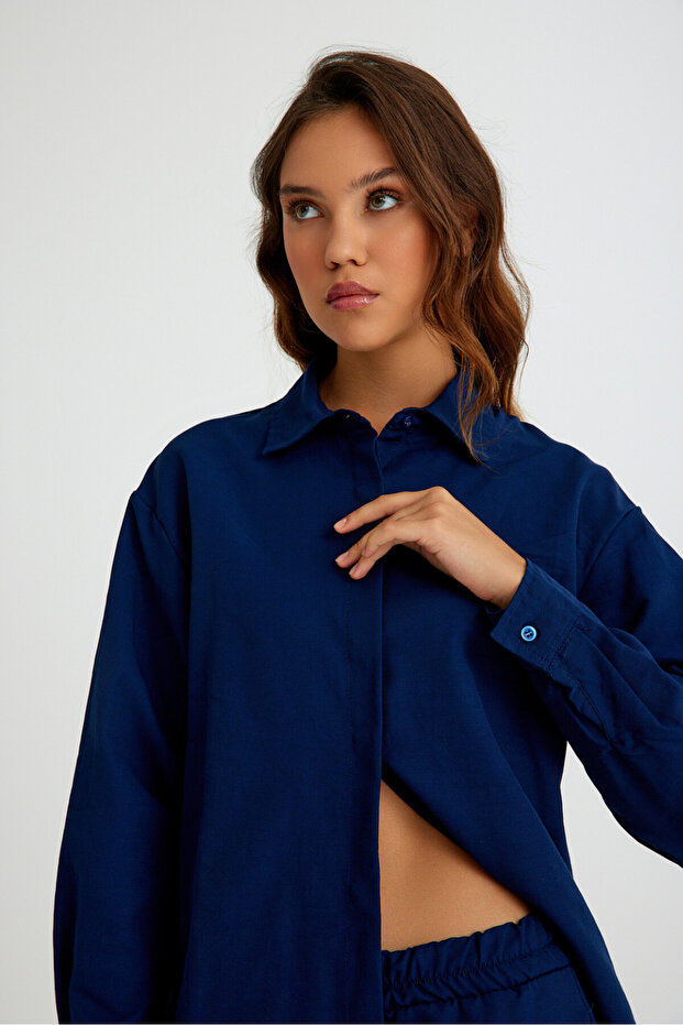 طقم كتان كاجوال مزدوج الجزء السفلي العلوي - 8