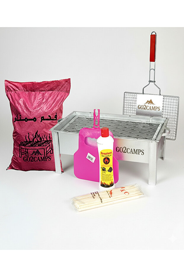 Premium BBQ Combo Set – 60x26x30 cm Galvanized Charcoal Grill + 5kg Charcoal & Accessorie