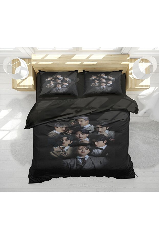 Erayshome Bts 3D Digital Printed Double Duvet Cover Set