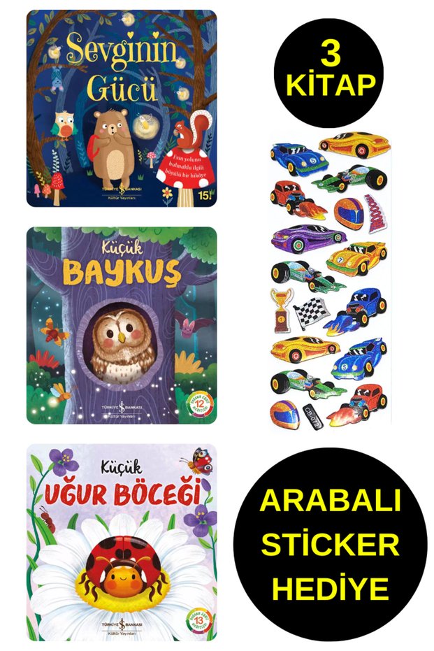 Car Sticker with Gift - Preschool Illustrated Books - SEVGİNİN GÜCÜ - KÜÇÜK UĞUR BÖCEĞİ - Bird