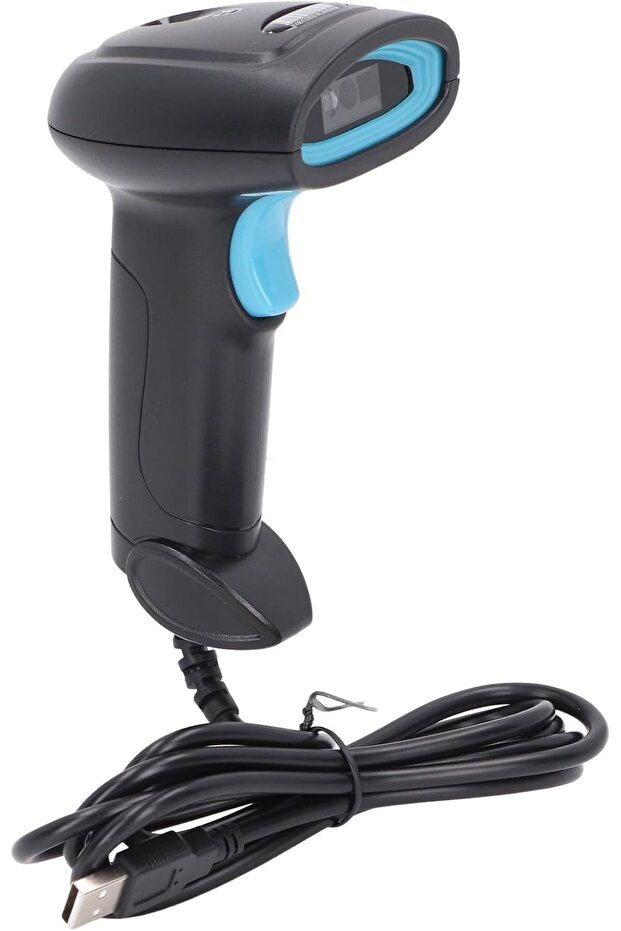 قارئ رمز QR (مربع) للرموز الشريطية السلكية USB 1D 2D مناسب لجميع الأرضيات - 1
