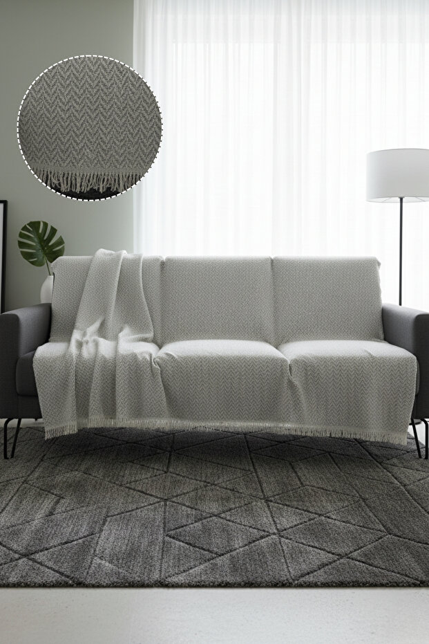 Cotton Sofa Cover 170x210 cm Single & Triple Sofa, Sofa Bed and Armchair Modern Striped Washable