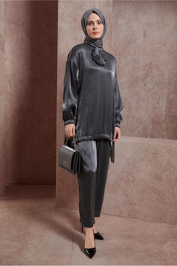 Accessory Detailed Pants Suit 44542