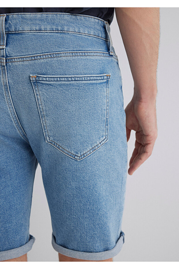 Brian 90lar Canlı Mavi Jean Şort 0418489818 - 8