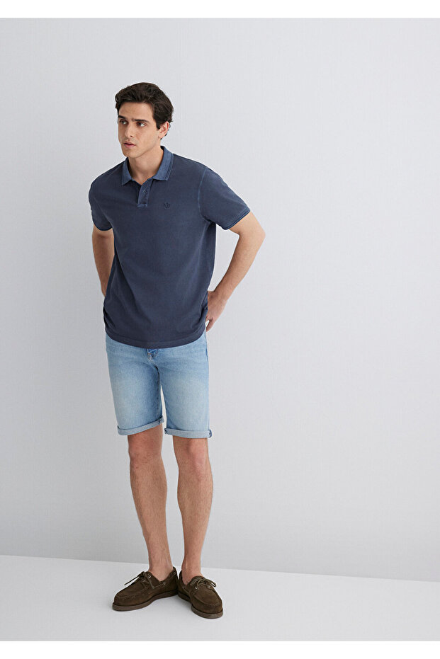 Brian 90lar Canlı Mavi Jean Şort 0418489818 - 2