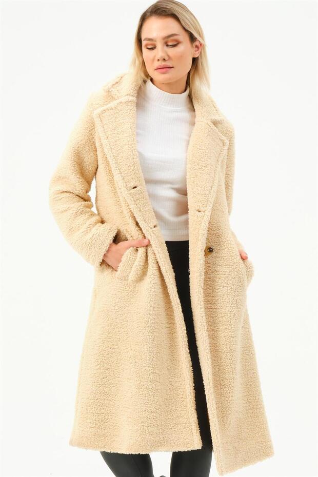 Kadın Palto Sıcak Tutan Premium Doku Şık Günlük, Kişiye özel Model - 6