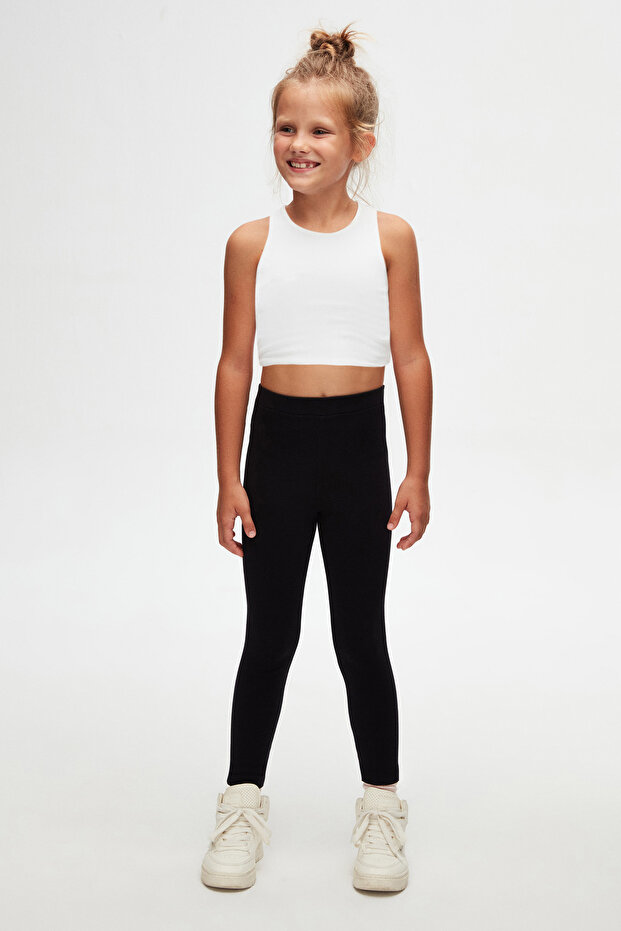 بنطلون صيفي أساسي أسود للفتيات - 1