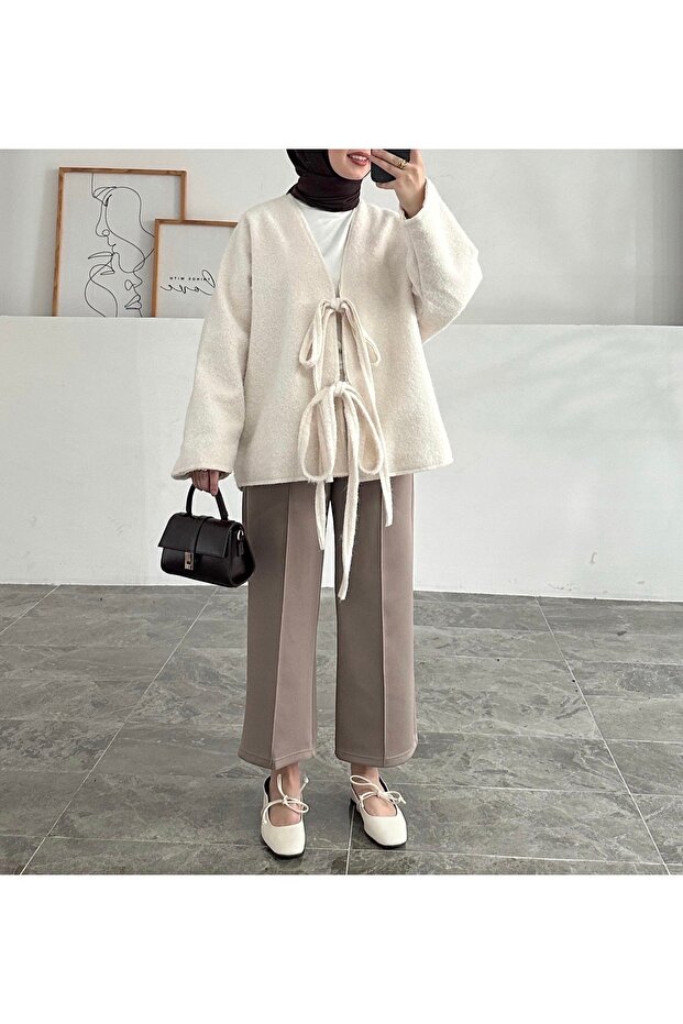 Bağıcıklı kaşe ceket - 1