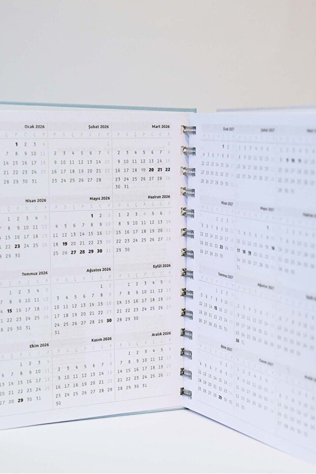 2026 Tarihli Günlük Ajanda Icon Red Kırmızı Sert Kapak Spiralli - 4