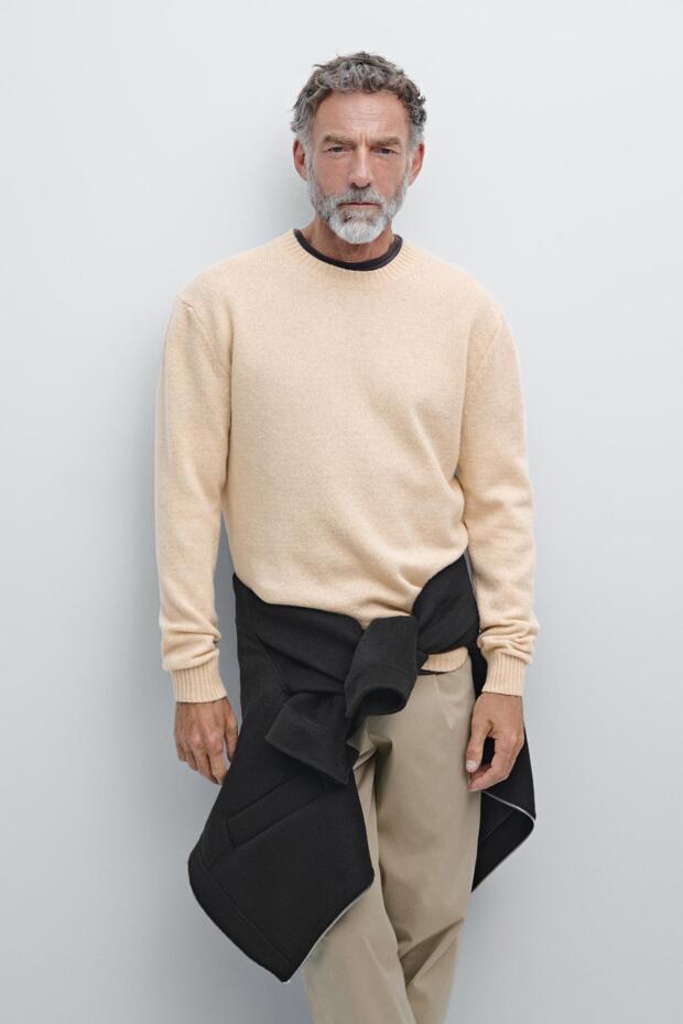 Yün karışımlı bisiklet yaka kazak - 2