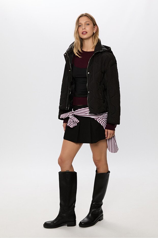 Kapüşonlu şişme ceket - 1