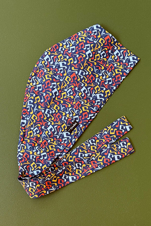 Colorful Sheet Music Surgical Hijab Bonnet