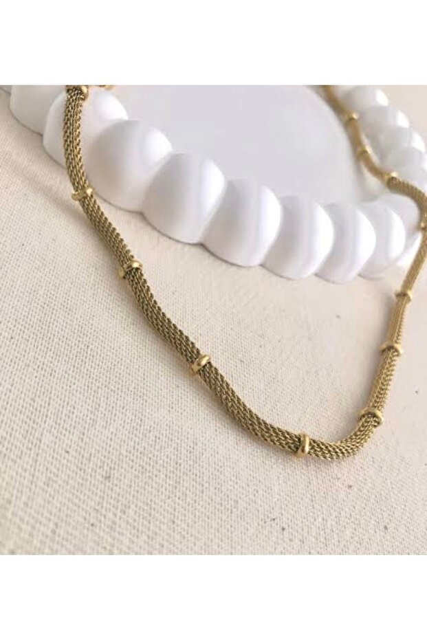 Kadın düğümlü hasır çelik kolye - 3