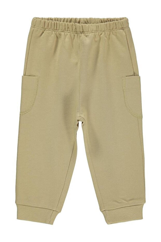 Basic Pocketed 6-18 Months Sweatpants - Beige 9-12 Months