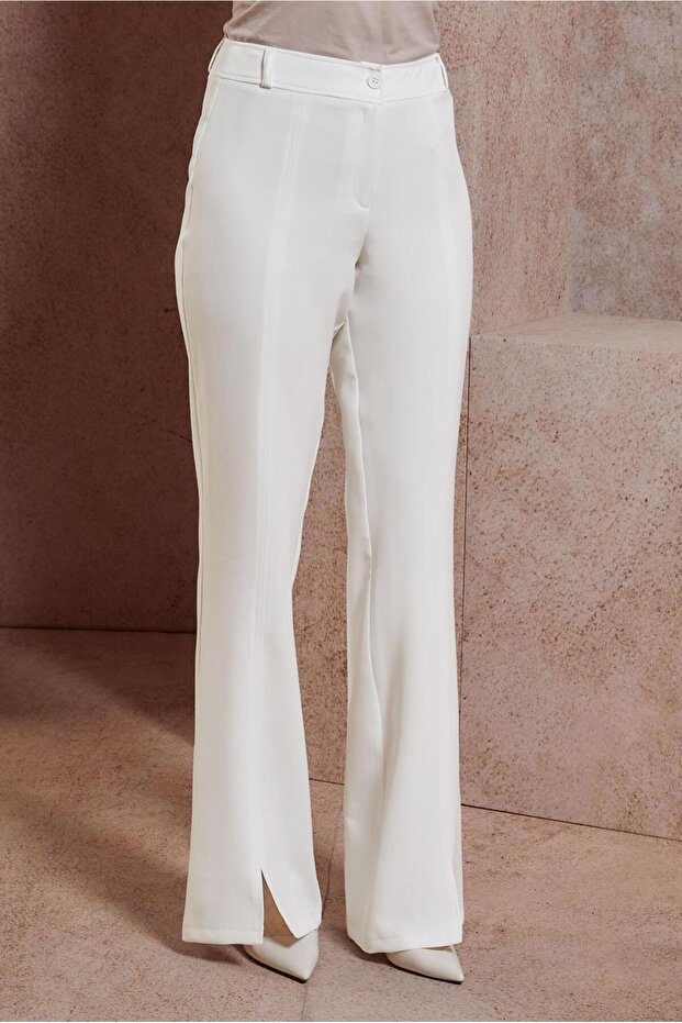SLIP DETAILED TROUSERS 70716