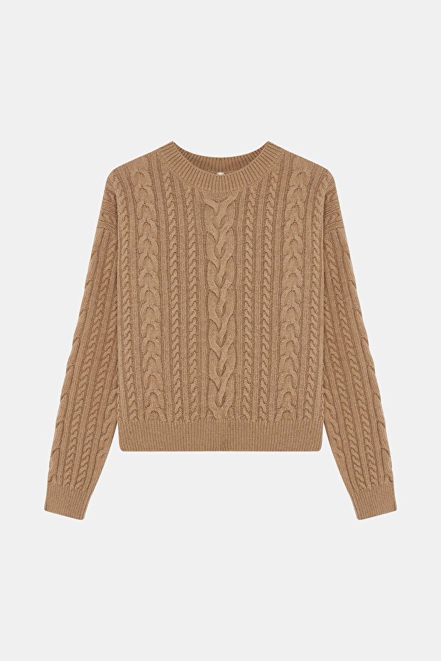 CAMEL ÖRGÜ DESEN TRİKO - 1