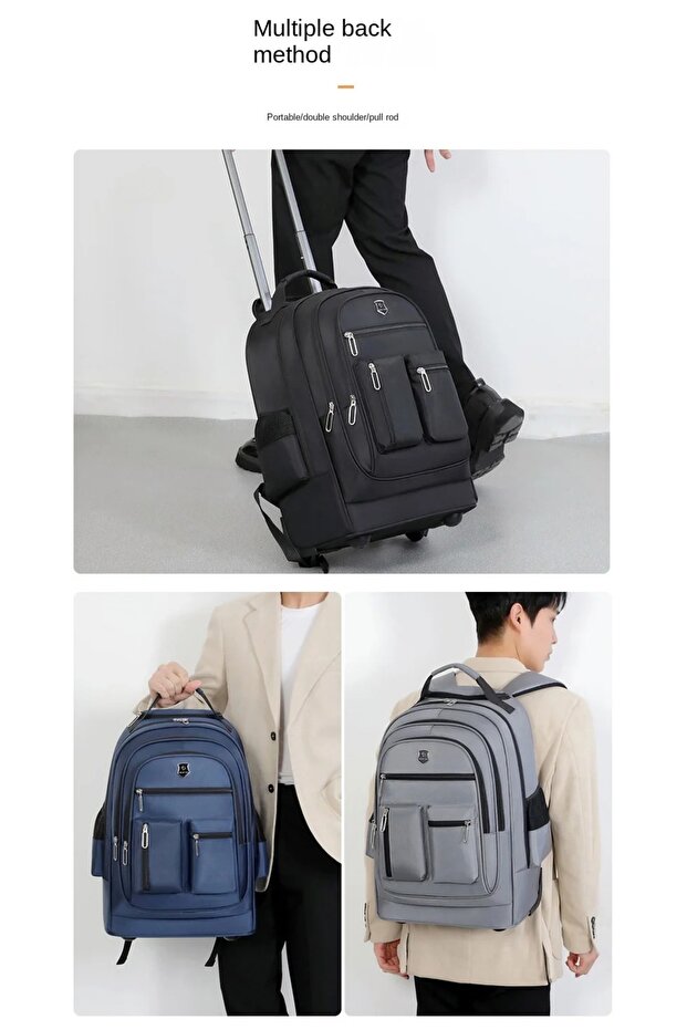 حقيبة ظهر متعددة الوظائف بعجلات عالمية - 7