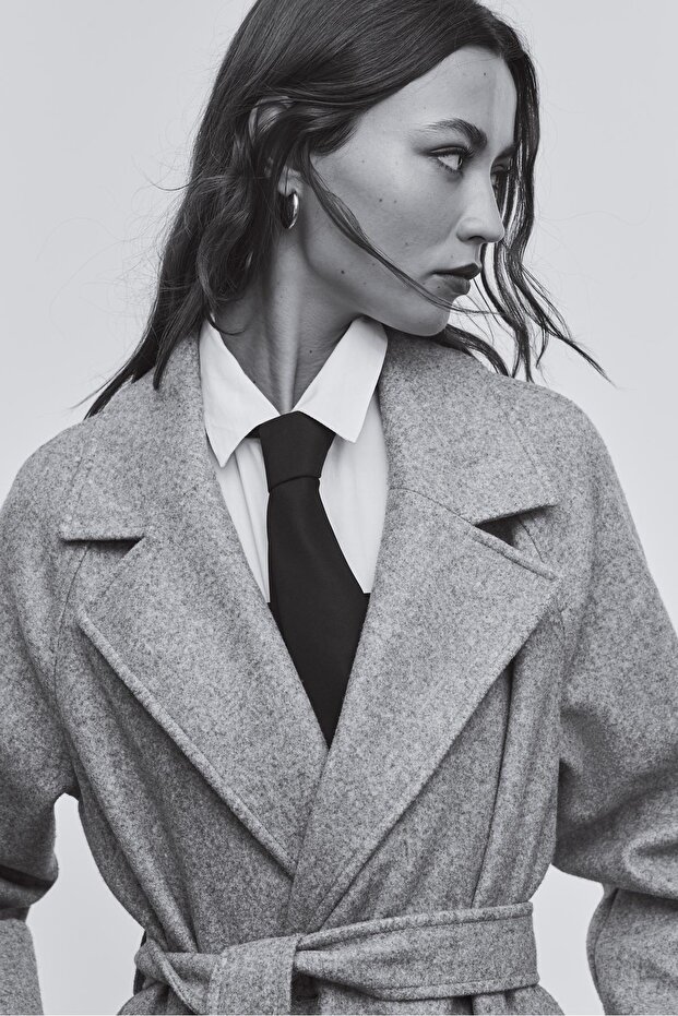 معطف ترنش ناعم الملمس - 2