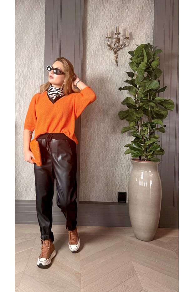 SUNİ DERİLİ PANTOLON - 1