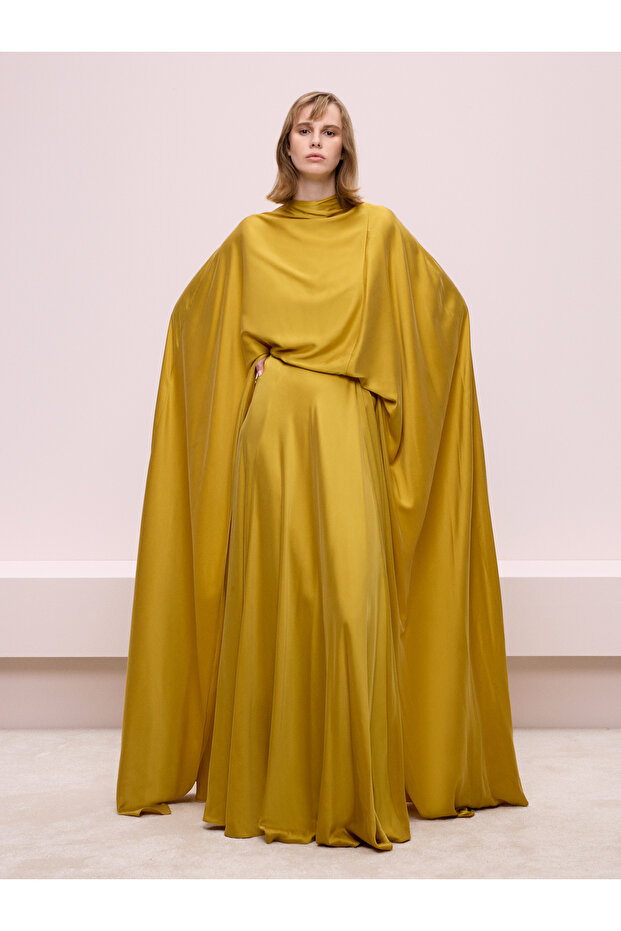 Pelerin Görünümlü Elbise - 3