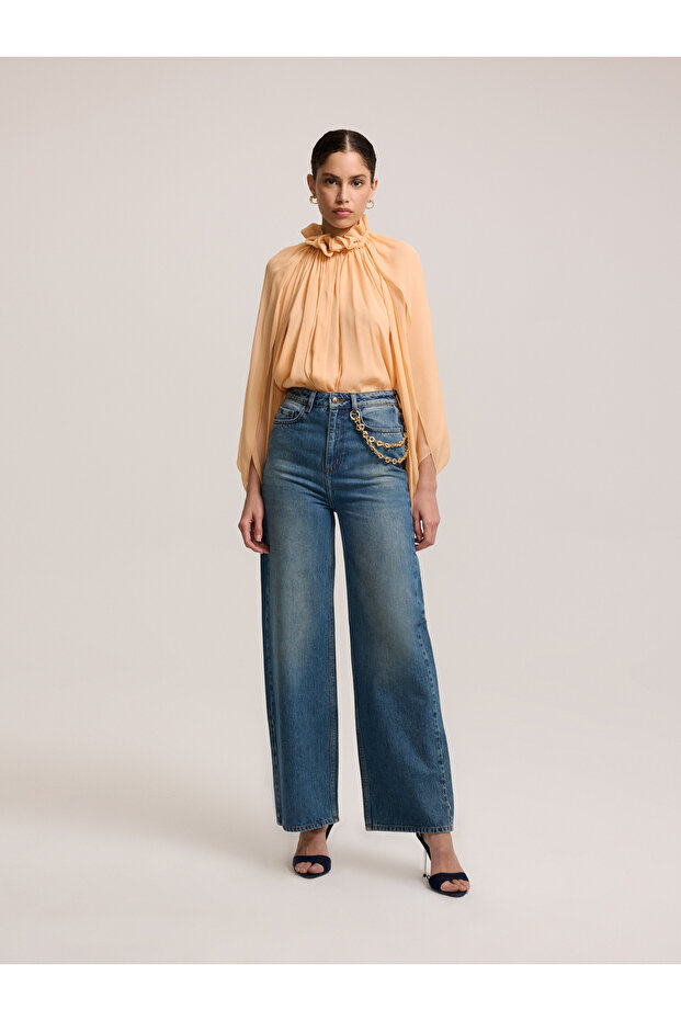 Light Blue Denim with Chain Detail