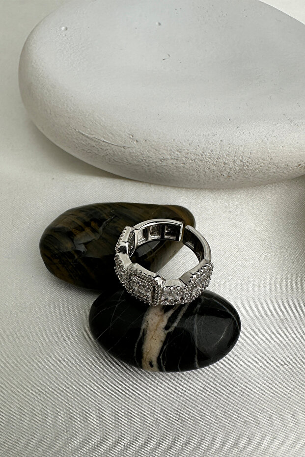 خاتم قابل للتعديل من حجر الزركون الصلب الصلب مع تفاصيل مربعة - 3