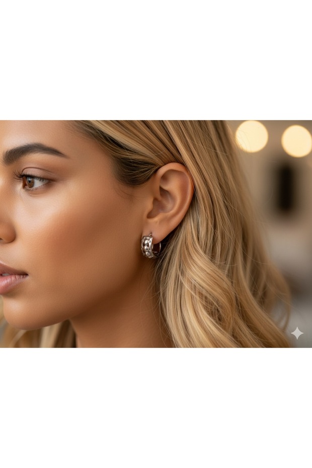 Steel Earrings Tarnish-Free Antiallergic Oval Figured (2 Years Importer Guaranteed)