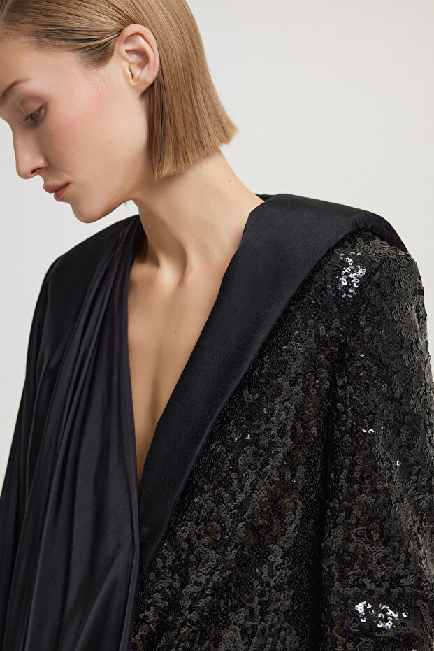 Payetli Çift Tasarım Ceket - 6