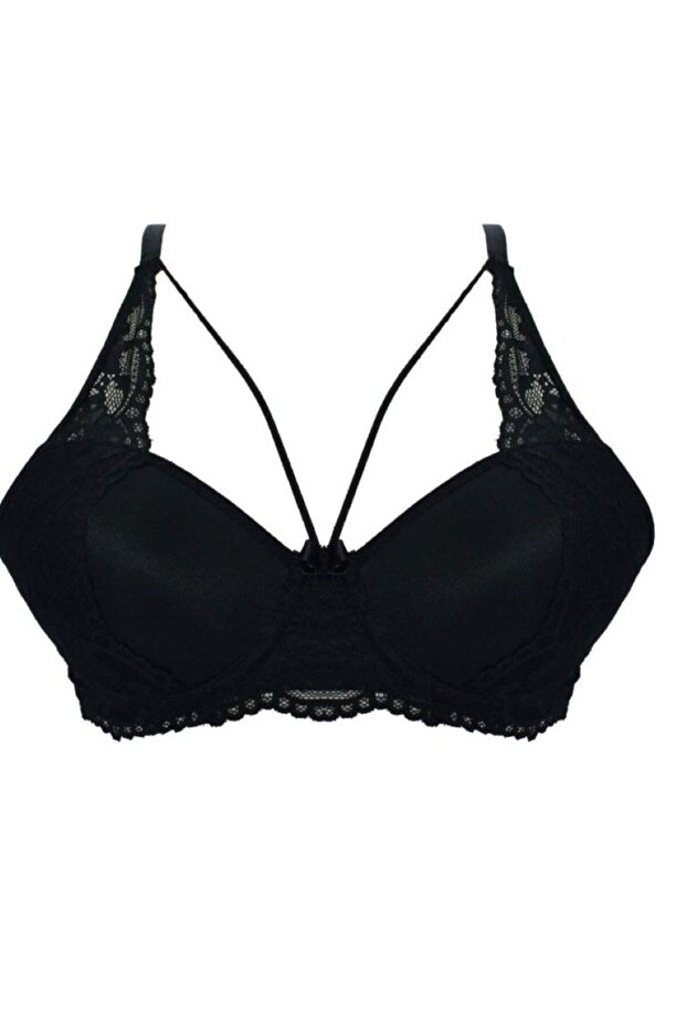 حمالة صدر بتفاصيل دانتيل نصفية ودعامة داخلية - 1