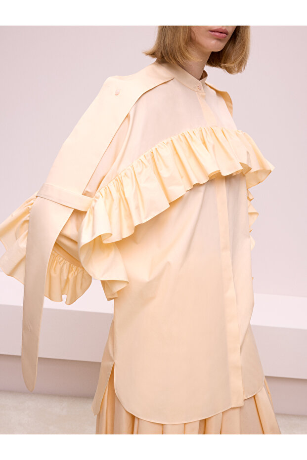 Fırfır Detaylı Somon Gömlek - 4