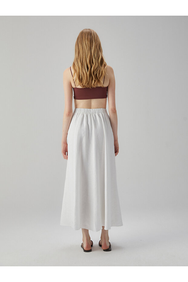 Midi Boy Beyaz Etek - 3