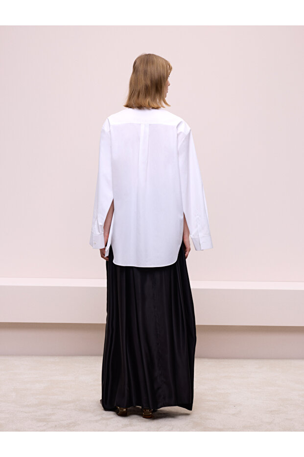 Kol Detaylı Poplin Gömlek - 3