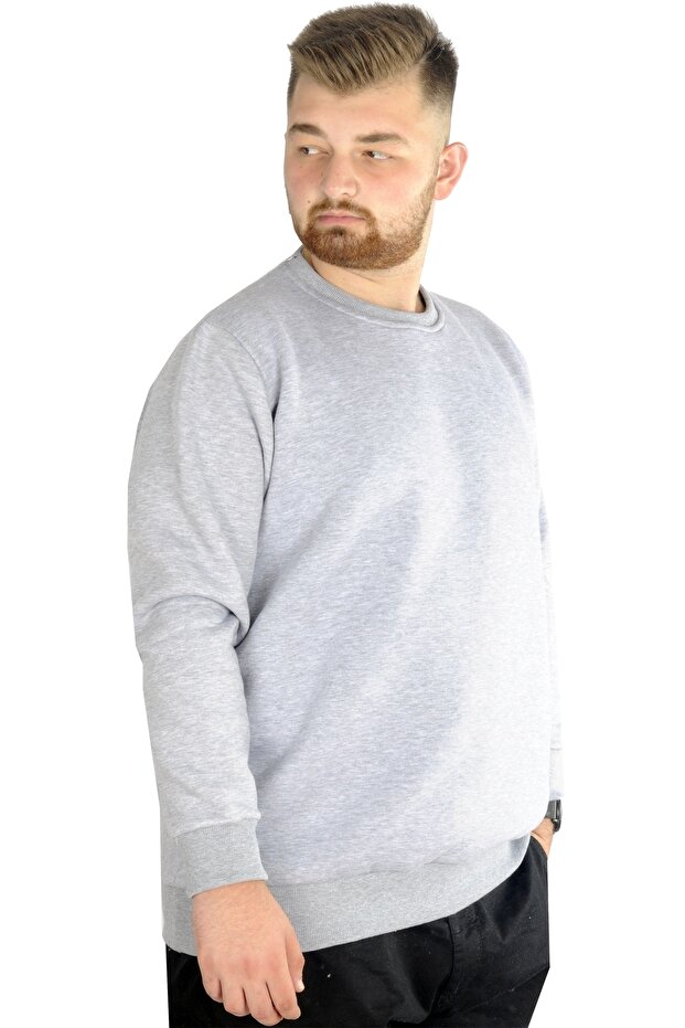 Mode Xl Erkek Sweatshirt Bisiklet Yaka Basic 20131 Grimelanj - 2