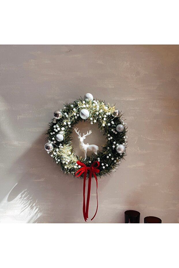 Yılbaşı Kapı Süsü Yılbaşı Kapı Çelengi Duvar Dekoru 2024 Yeniyıl Süsü - 1