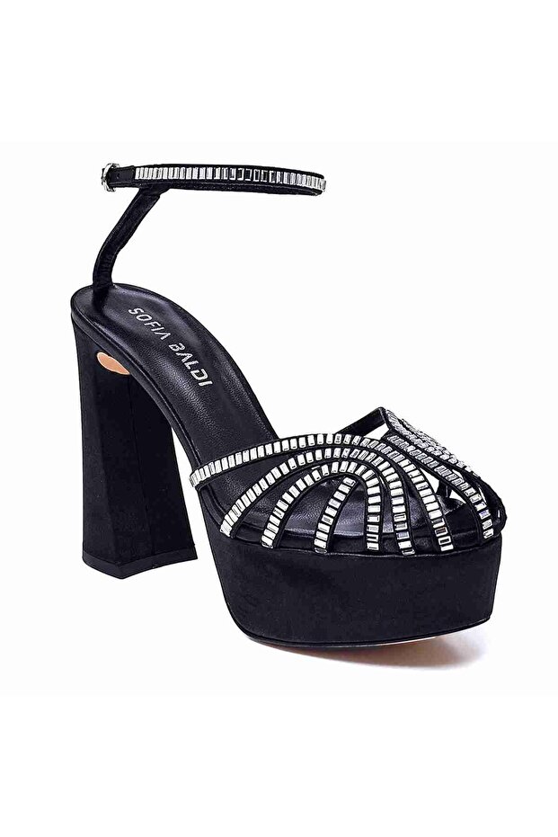 Farfa Siyah/gümüş Saten Kadın Platform - 2