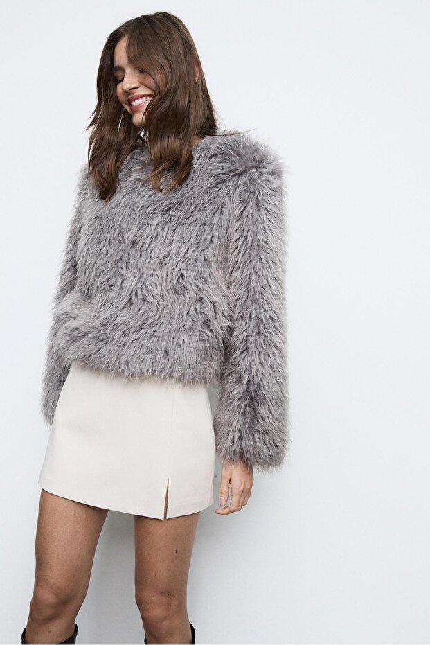 Yan yırtmaçlı şort etek - 2