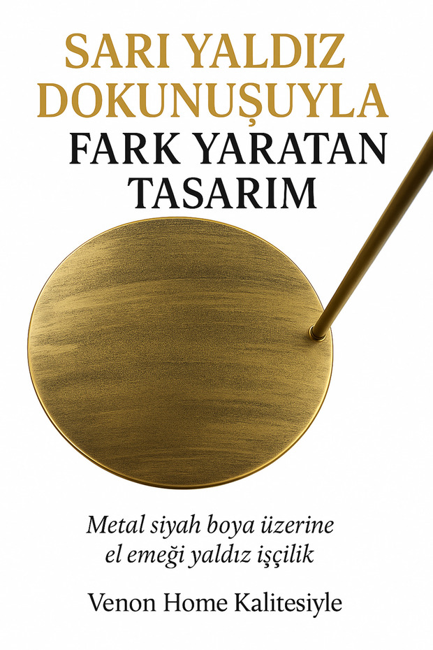 Sehpalı Lambader Elips Siyah Sarı Patine ⭐️Krem Kumaş Şapka Sarı Püsküllü ⭐️Salon Köşe Lambader - 3