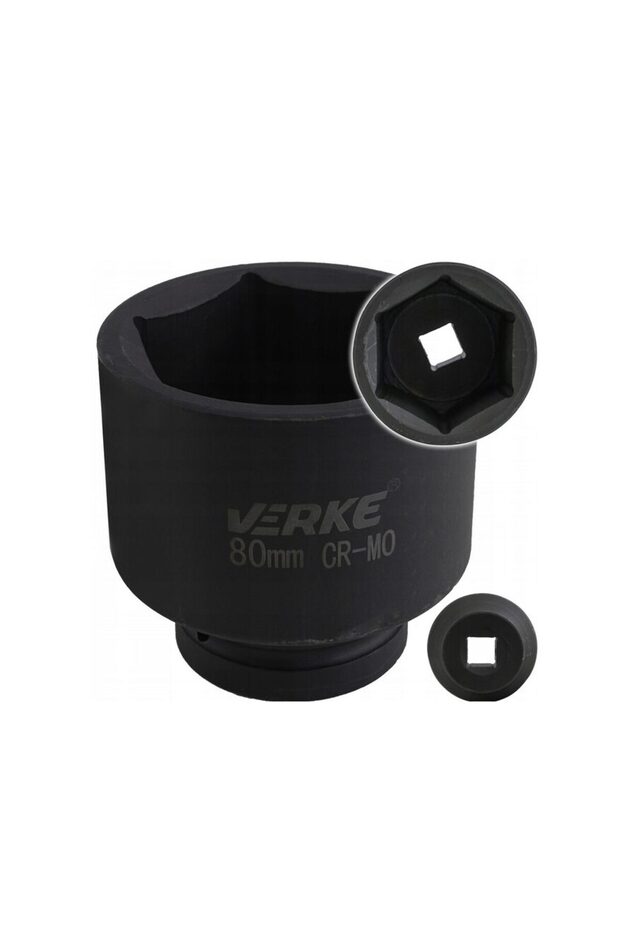 Hexagonal impact socket wrench, 80 mm, - 1