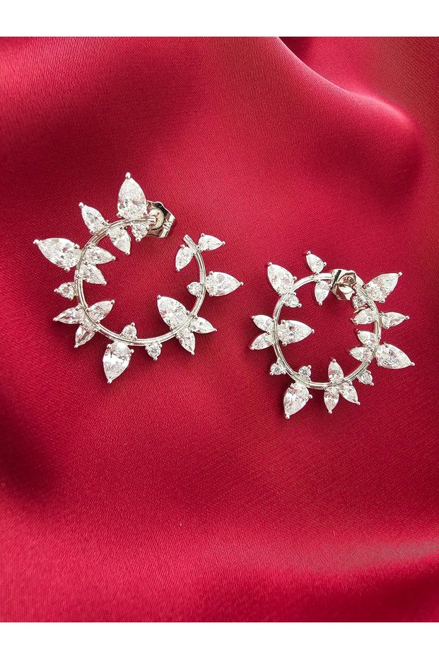 Women's Steel Tarnish-Resistant Xuping Modern Earrings in Silver Color with Stone