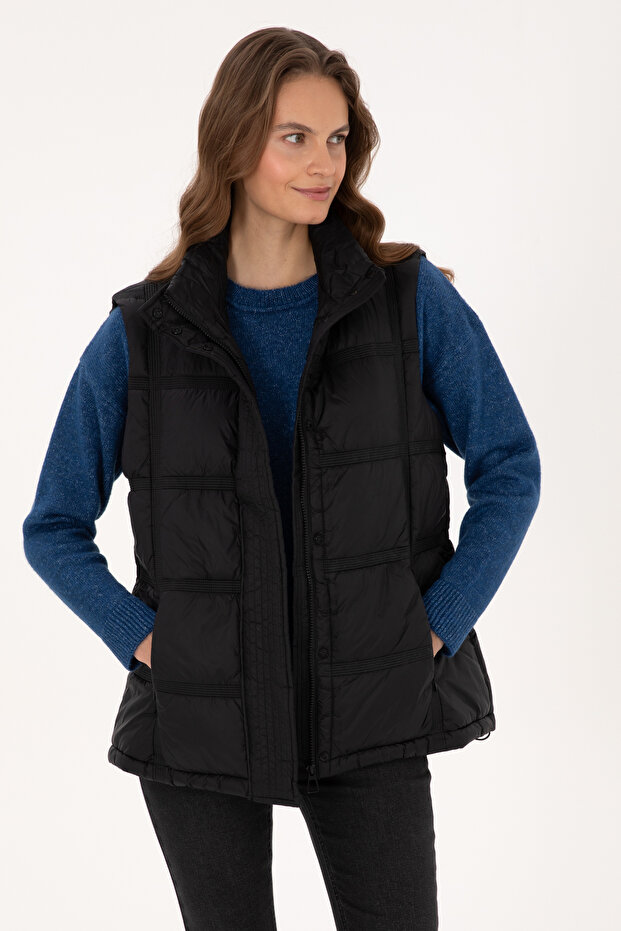 Women's Black Vest 50308632-Vr046